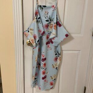 Boohoo Floral Off the Shoulder Dress; Floral; Size 14